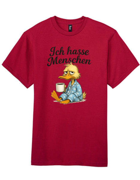 Unisex T-Shirt mit Aufdruck "Ich hasse Menschen"